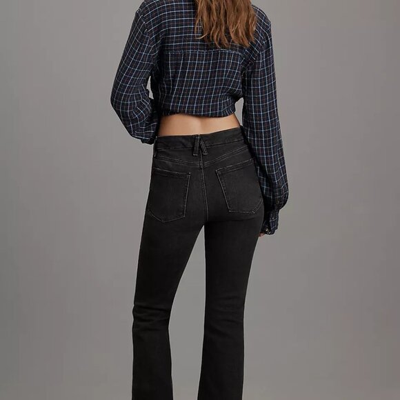 Good American Mid-Rise Crop Mini Bootcut Flare Jeans 4/27 - Picture 3 of 7